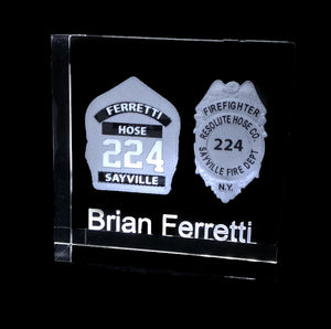 YOUR LOGO INSIDE A HIGHLY POLISHED SQUARE OPTICAL CRYSTAL 3”x3”x1.5”
