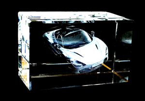 RECTANGULAR LANDSCAPE  OF YOUR BOAT  or VEHICLE 3D IN SMALL CRYSTAL