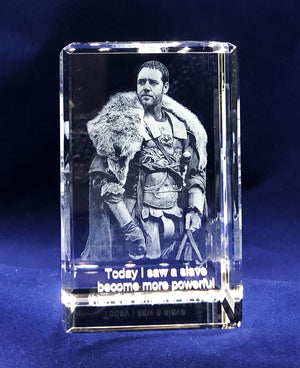 YOUR PET OR ANY PRECIOUS MEMORY IN 3D INSIDE A SMALL RECTANGULAR CRYSTAL (Portrait 2"x3"x2")