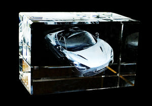 RECTANGULAR LANDSCAPE  OF YOUR BOAT  or VEHICLE 3D IN A LARGE CRYSTAL